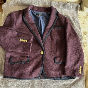 Burgundy with navy trim Ann Taylor blazer - 16P Petite